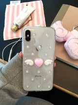 [MADE] dot angel resin case (heart-pink & wings-white)