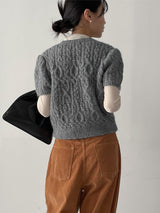 ベルベットシースルーモックネックTシャツ