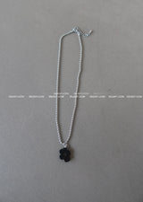 Flower pendant military string necklace