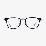 Knouun Square titanium glasses CODE. 104. A Navy N Silver