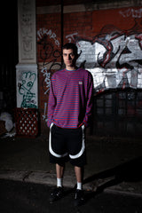 スターロゴストライプ'L/S（ブルー/レッド）-スモールフィット