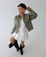 Napoleon Button Shoulder Straps Slim Jacket