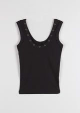 EYELET RIB SLEEVELESS