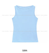 [U-BASIC] Lensi Ribbed Boat Neck Sleeveless