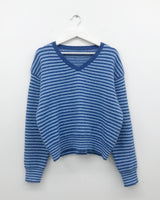 [MD Pick] カレンストライプⅤネックニット (3color)
