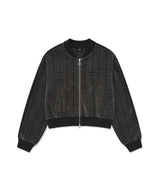 Women’s Cable Knit Zip-Up Jacket Charcoal
