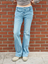 LACE BOOTCUT DENIM PANTS BLUE