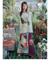 UnsocialNight original design autumn and winter Ollie frog oliwa co-branded イラストプリントスウェットシャツセット for women