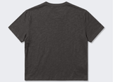 スラブヘンリーネッククロップTシャツ チャコール