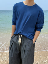 Lur linen denim bermuda pants