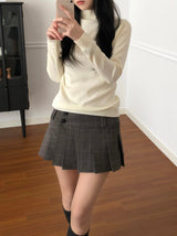 Checkered Micro Pleats Mini Skirt (2 colors)