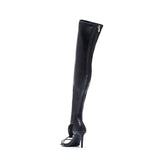 Side Cut-Out Open Toe Boots Heel(Black)