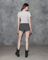 Triclipse Embroidered U-Neck T-Shirt Gray