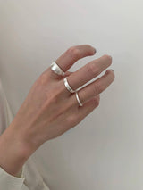Matt simple silver ring 3SET