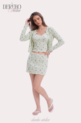 Green Tea Lounge Cardigan Three-Piece Set (3 SET)