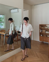 Kurin Two Tuck Wide Bermuda Slacks