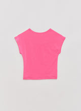 ロゴ キュービック クロップトップ Hot Pink