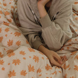 Dust-Free Maple Pattern - Orange Duvet Cover - Q size