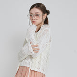 LOVE COLLAR KNIT CARDIGAN_IVORY