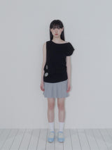 EYELET LOOSE SLEEVELESS (BLACK)