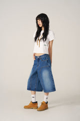 (W) Mid-Blue Bermuda Pants
