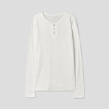 Overlock Henley Neck Knit Long Sleeve 4C