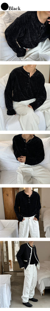 [F/W] ベルベットヘンリーネックスリーブ (4color)