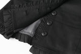 Button frill jacket - black  