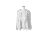 Laden Shirring Frill Flare Long Sleeve Blouse