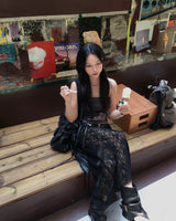 Rose long skirt