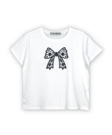ペイズリーリボンTシャツ_ホワイト