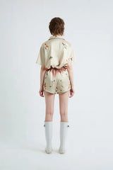 Leaf Satin Short Pants