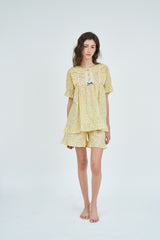 Rivona Short-sleeve Two-piece Yellow[24181WTSSN]