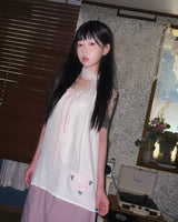 (2color) Floral Sheer Lace Long Scarf