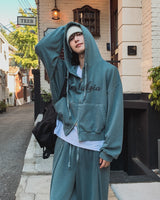 Stealth semi-crop pigment hoodie sweatshirt