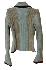 COLOR-BLOCK GRADATION 2-WAY KNIT ZIP-UP - 2 COLOR