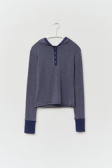 (W) Spell Striped Hooded Top