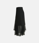Layered Chiffon Midi Skirt