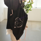 Deli rabbit string bag (black_pink)