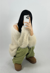 (SOFT-FIT♥) 5 COLORS マイフォームソフトデイリールーズフィットニットカーディガン