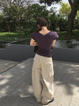 ヘールコットンカーゴカットワイドパンツ