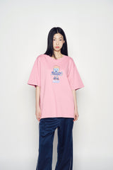 25SS ハートエイリアンショートスリーブTシャツ ライトピンク