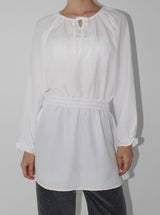 WAIST SHIRRING LONG BLOUSE