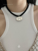 Hole Detail Initials Necklace