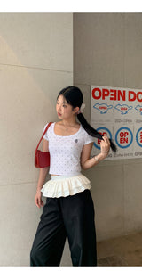 クラシックドットUネッククロップ半袖Tシャツ