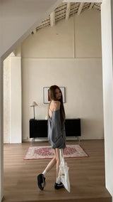 Boxy loose fit unbalanced shoulder long-sleeve T-shirt