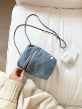 mini pocket bag - deep blue dot