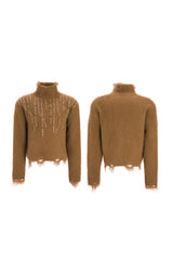 Embellished Cyber Turtleneck Sweater