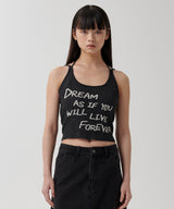 LETTERING SLEEVELESS KNIT