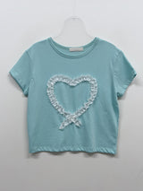 Love Lace Crop Short Sleeve T-shirt